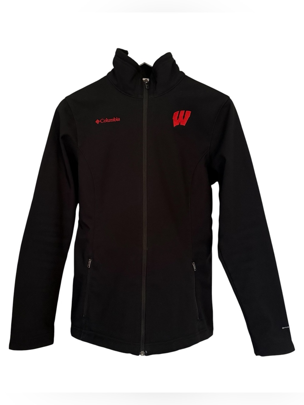 Columbia Wisconsin Badgers Medium Black Full Zip Softshell Omni-Shield Jacket
